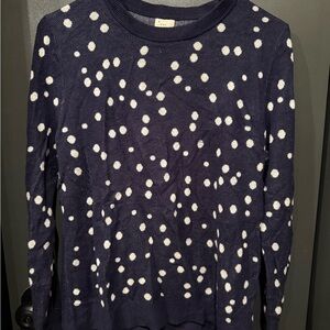a new day Navy and White Polka Dot Sweater